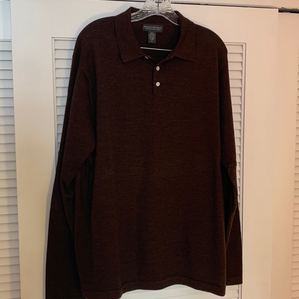 Banana Republic Merino wool long sleeve polo XL